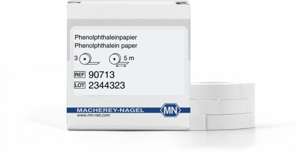 Qualitative pH test paper Phenolphthalein paper, pH: 8.3–10.0, refill pack