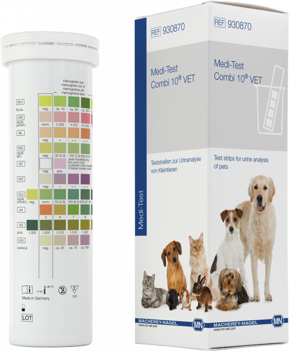 Urine Test Strips For Animals Medi Test Combi 10 Vet Macherey Nagel