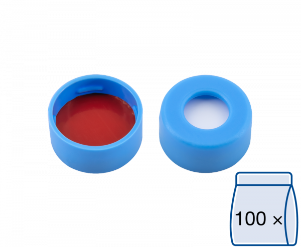 Snap ring closure, N 11, PE(soft), l. blue, c.hole, Silicone w./PTFE red,1.0 mm