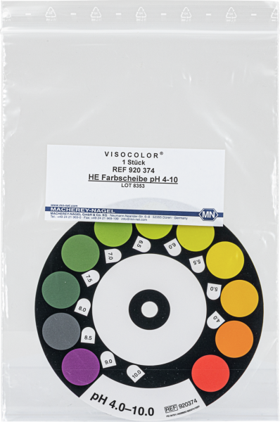 Color comparison disc for VISOCOLOR HE pH 4–10