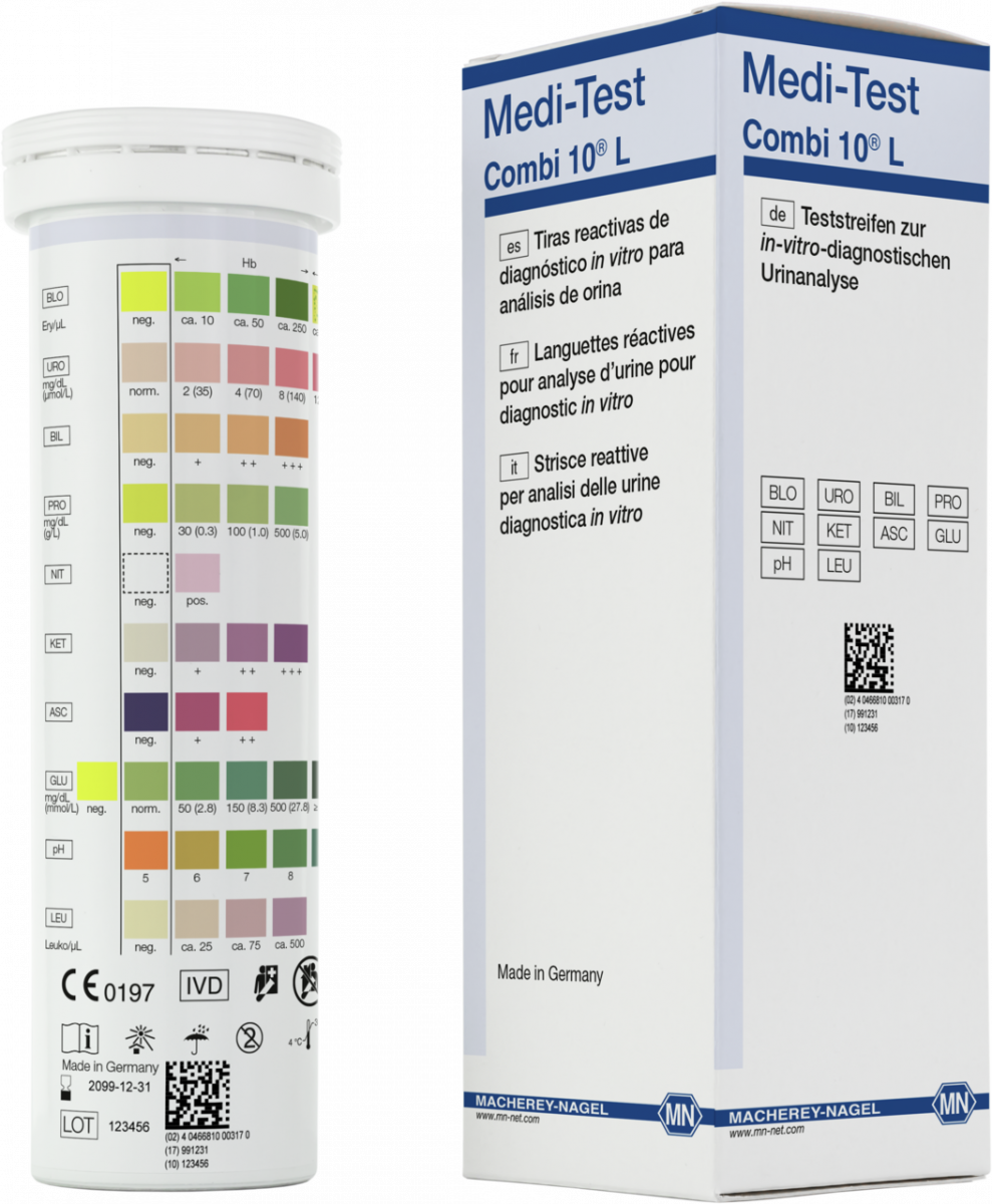 Urine test strips, Medi Test Combi 20 L, MACHEREY NAGEL, MN ...