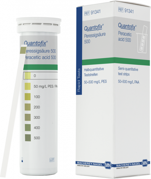 Semi-quantitative test strips QUANTOFIX Peracetic acid 500