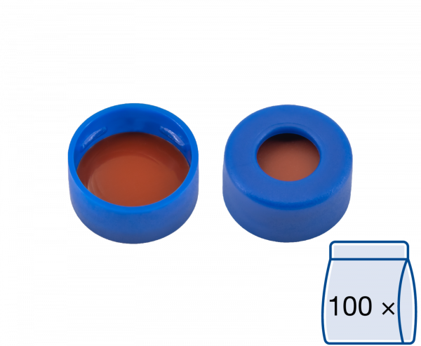 Snap ring closure, N 11, PE(hard),blue,center hole,Red Rubber/FEP colorl.,1.0mm